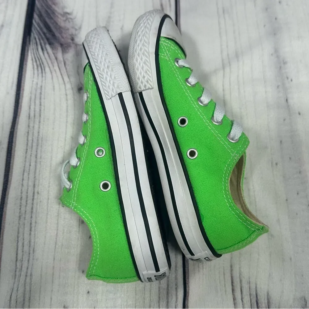 Converse Chuck Taylor All Star Kids Lime Green Low Sneakers‎ Youth Size 12.5